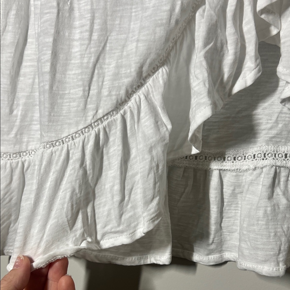 LOFT White Ruffle Hem Tank Top - Picture 5 of 5